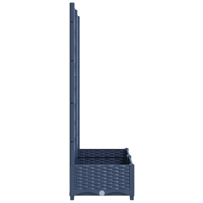 Jardinieră de grădină cu spalier, albastru-gri, 80x40x121,5 cm, PP WALTI