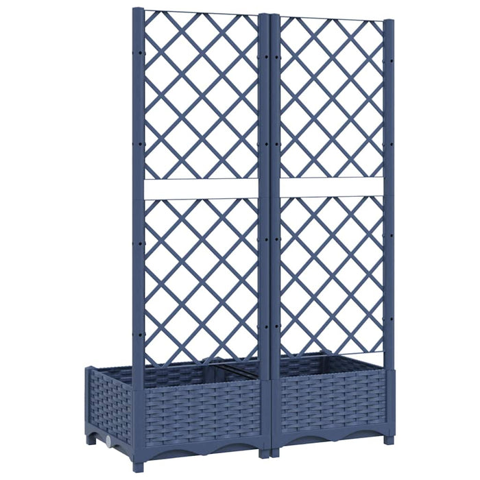 Jardinieră de grădină cu spalier, albastru-gri, 80x40x121,5 cm, PP WALTI
