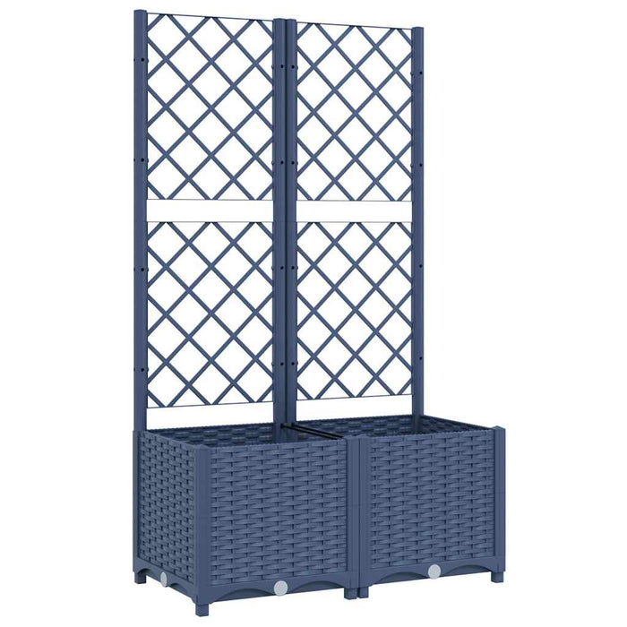Jardinieră de grădină cu spalier, albastru-gri, 80x40x136 cm, PP WALTI