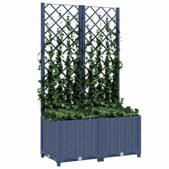 Jardinieră de grădină cu spalier, albastru-gri, 80x40x136 cm, PP WALTI