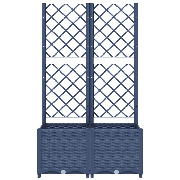 Jardinieră de grădină cu spalier, albastru-gri, 80x40x136 cm, PP WALTI