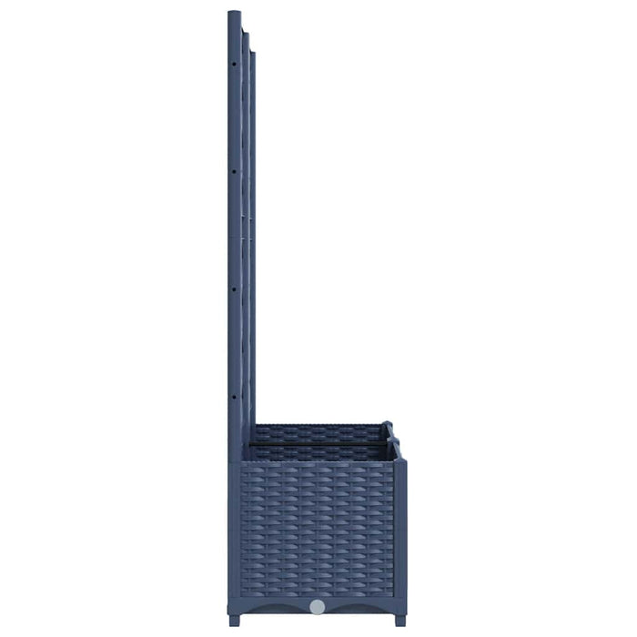 Jardinieră de grădină cu spalier, albastru-gri, 80x40x136 cm, PP WALTI