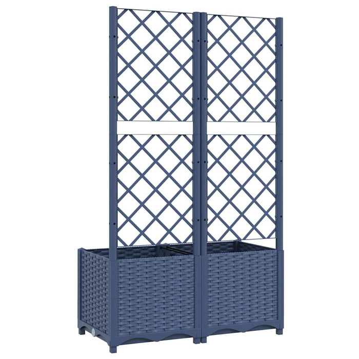Jardinieră de grădină cu spalier, albastru-gri, 80x40x136 cm, PP WALTI
