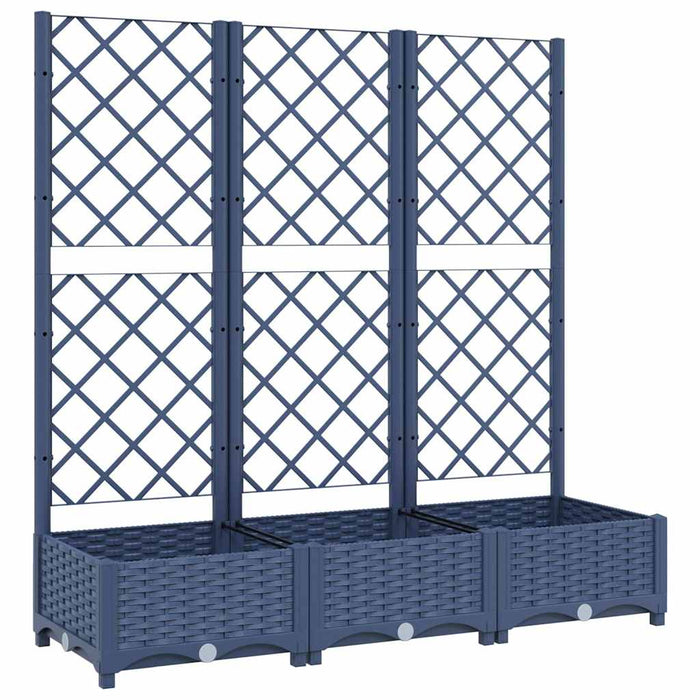 Jardinieră de grădină cu spalier,albastru gri,120x40x121,5 cm, PP WALTI