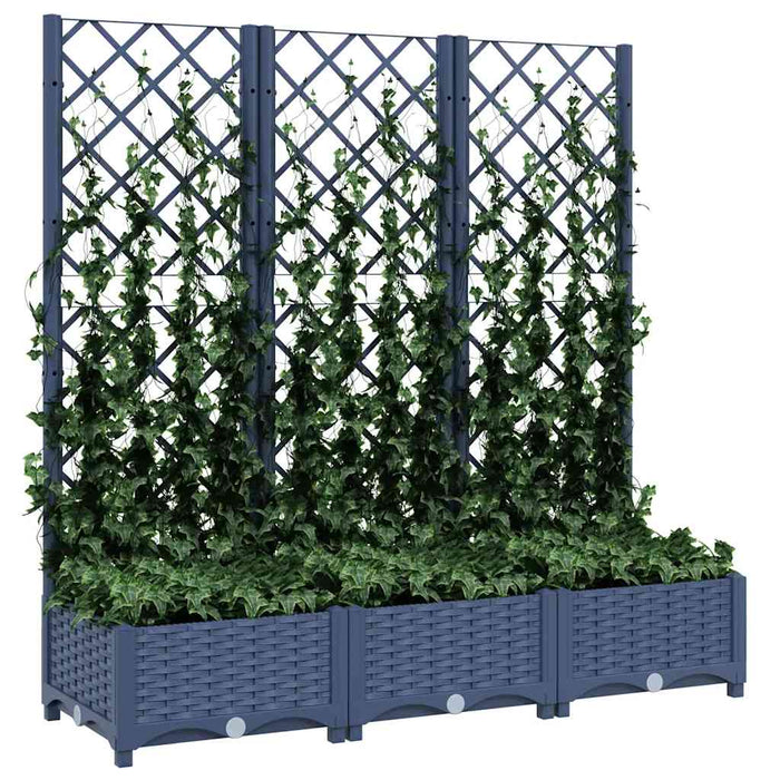 Jardinieră de grădină cu spalier,albastru gri,120x40x121,5 cm, PP WALTI