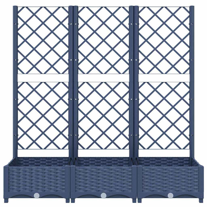 Jardinieră de grădină cu spalier,albastru gri,120x40x121,5 cm, PP WALTI
