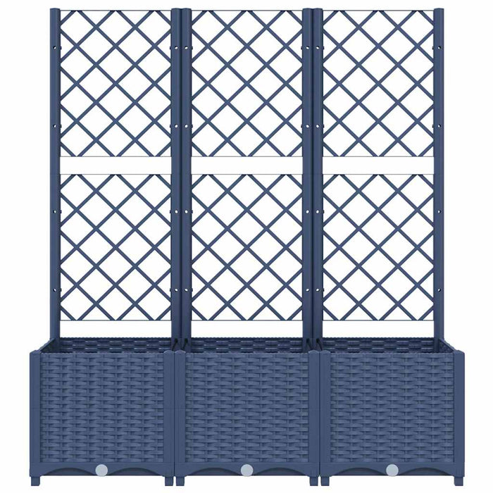 Jardinieră de grădină cu spalier,albastru gri, 120x40x136 cm, PP WALTI