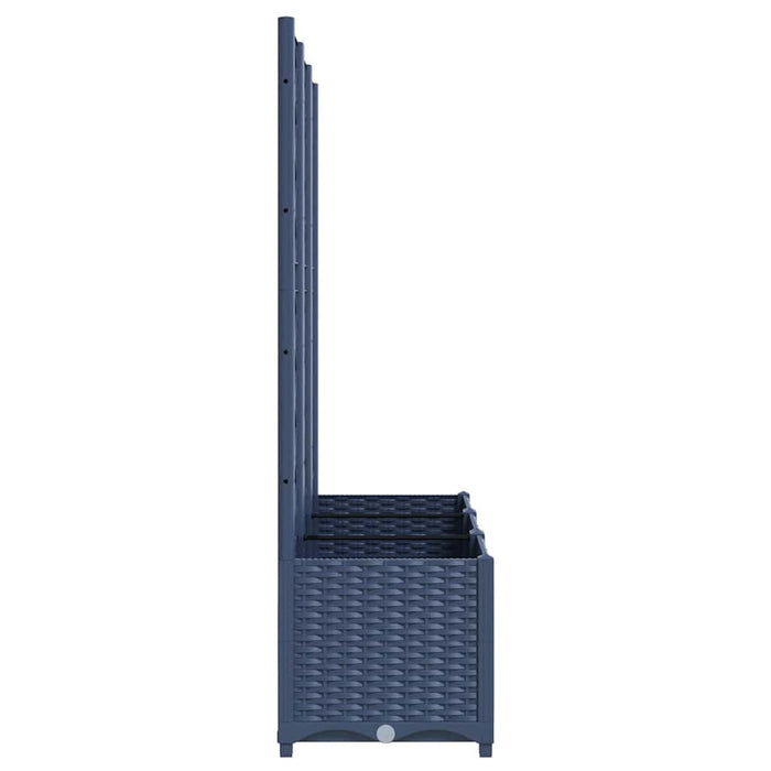 Jardinieră de grădină cu spalier,albastru gri, 120x40x136 cm, PP WALTI