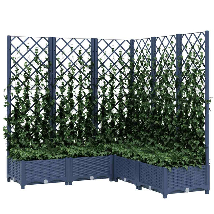 Jardinieră de grădină cu spalier,albastru gri,120x120x121,5cm, PP WALTI
