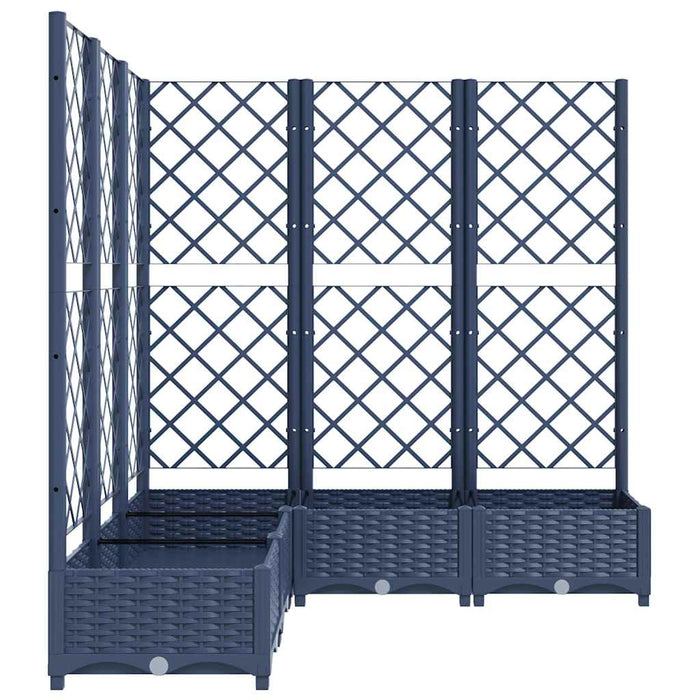 Jardinieră de grădină cu spalier,albastru gri,120x120x121,5cm, PP WALTI