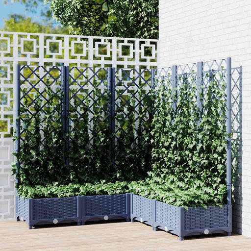 Jardinieră de grădină cu spalier,albastru gri,120x120x121,5cm, PP - WALTI WALTI