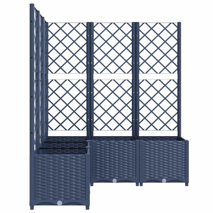 Jardinieră de grădină cu spalier,albastru gri, 120x120x136 cm, PP WALTI