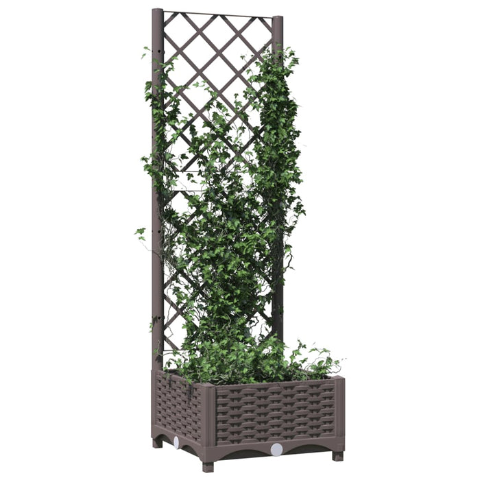 Jardinieră de grădină cu spalier maro, 40x40x121,5 cm, PP - WALTI WALTI