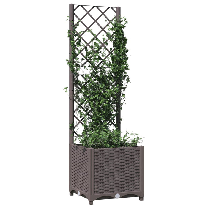 Jardinieră de grădină cu spalier maro, 40x40x136 cm, PP WALTI