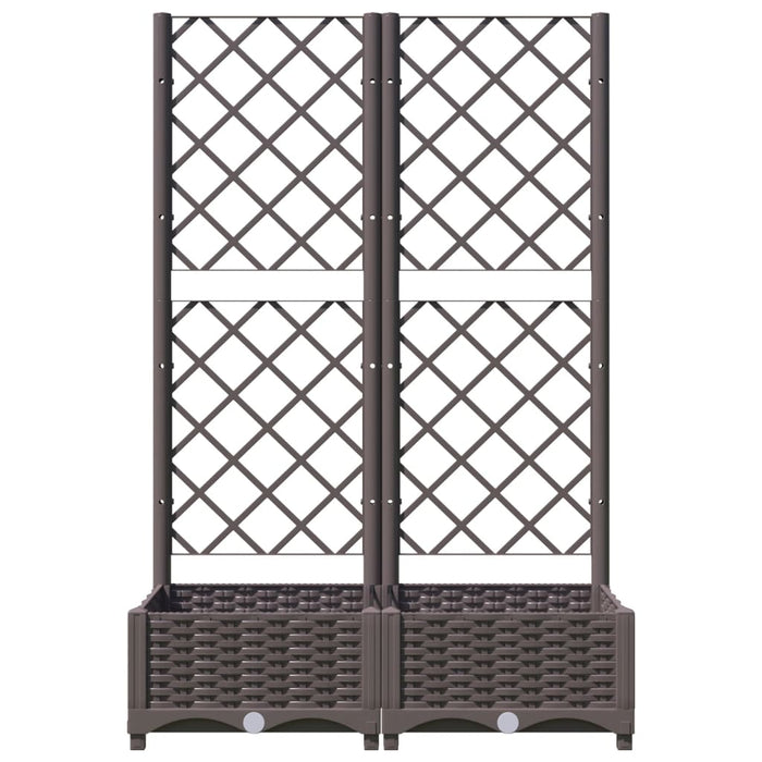 Jardinieră de grădină cu spalier maro, 80x40x121,5 cm, PP WALTI