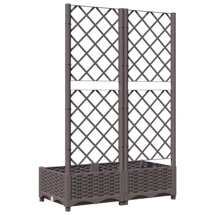 Jardinieră de grădină cu spalier maro, 80x40x121,5 cm, PP WALTI
