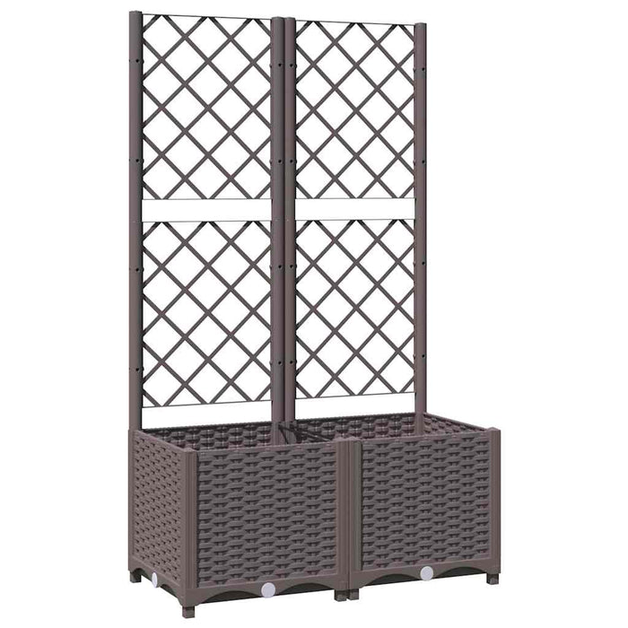 Jardinieră de grădină cu spalier maro, 80x40x136 cm, PP - WALTI WALTI