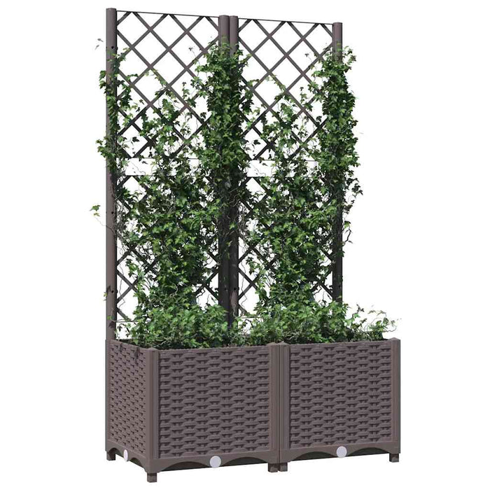 Jardinieră de grădină cu spalier maro, 80x40x136 cm, PP - WALTI WALTI