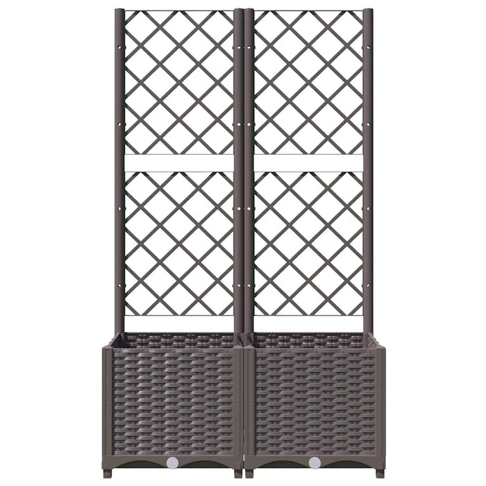 Jardinieră de grădină cu spalier maro, 80x40x136 cm, PP - WALTI WALTI