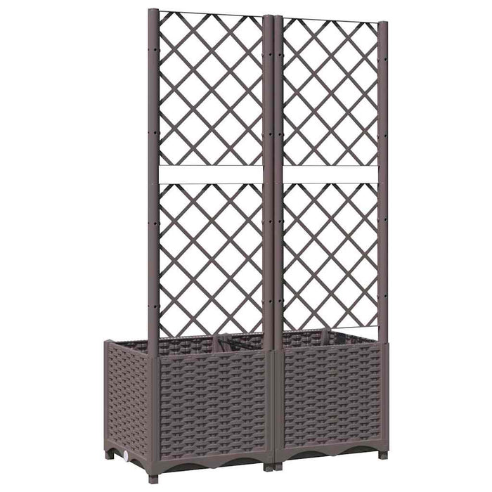 Jardinieră de grădină cu spalier maro, 80x40x136 cm, PP - WALTI WALTI
