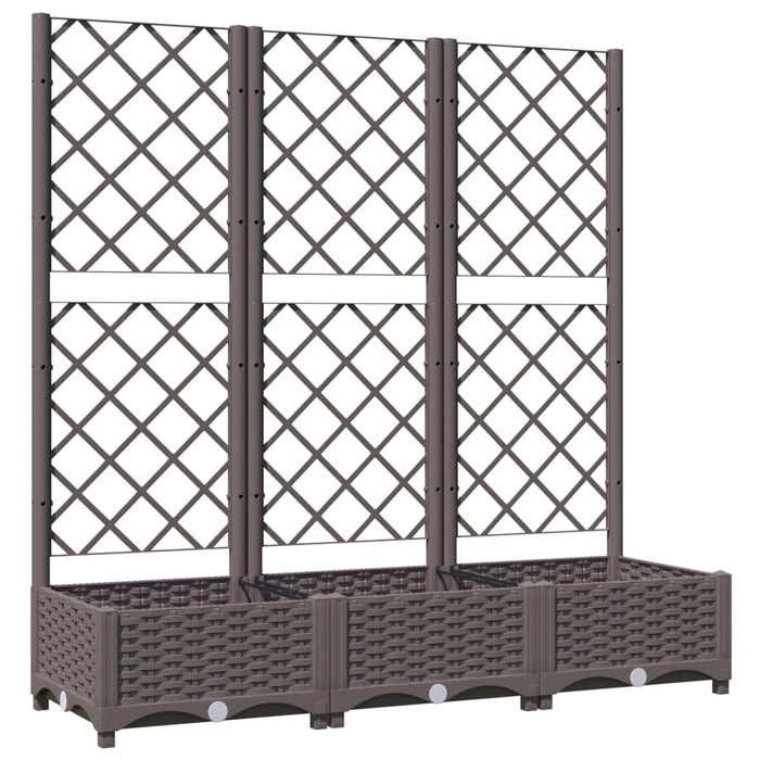 Jardinieră de grădină cu spalier, maro, 120x40x121,5 cm, PP - WALTI WALTI