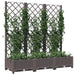 Jardinieră de grădină cu spalier, maro, 120x40x121,5 cm, PP - WALTI WALTI