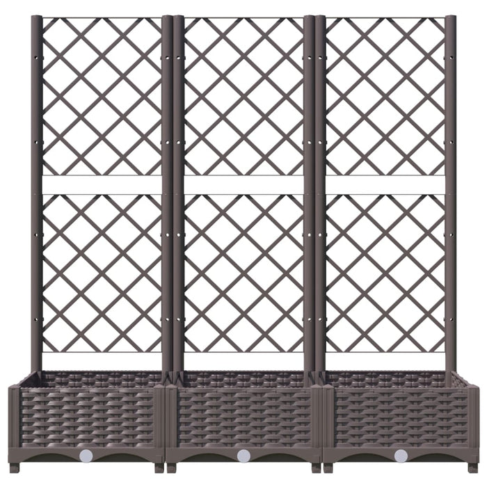 Jardinieră de grădină cu spalier, maro, 120x40x121,5 cm, PP - WALTI WALTI