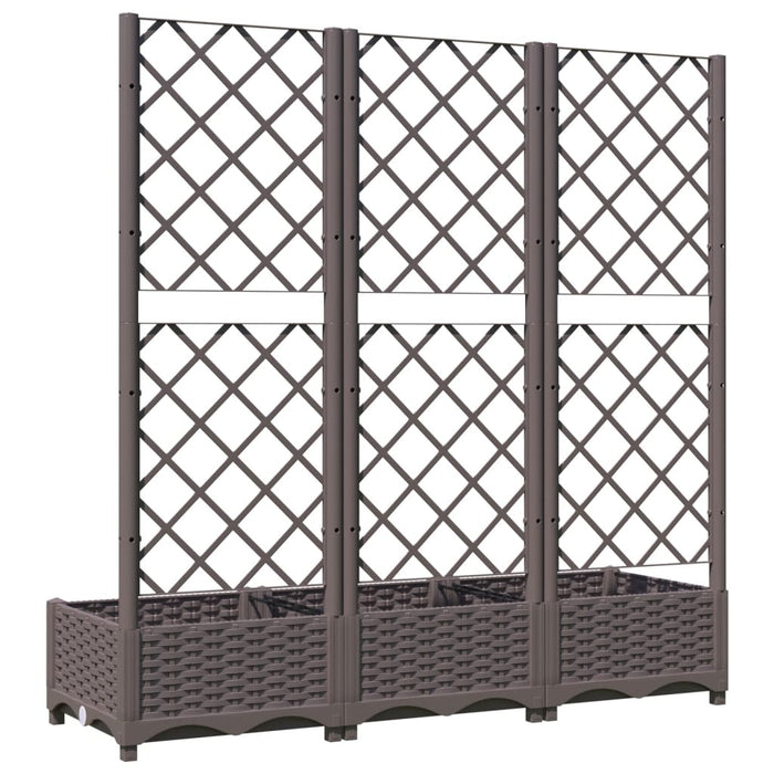 Jardinieră de grădină cu spalier, maro, 120x40x121,5 cm, PP - WALTI WALTI