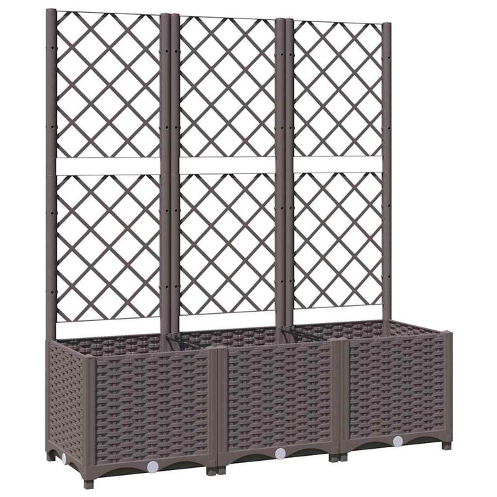 Jardinieră de grădină cu spalier, maro, 120x40x136 cm, PP - WALTI WALTI
