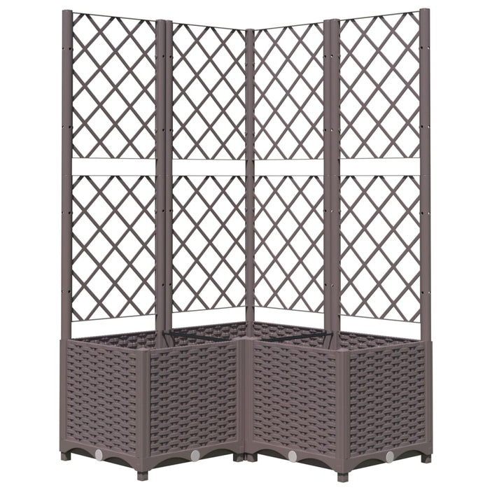 Jardinieră de grădină cu spalier maro, 80x80x136 cm, PP - WALTI WALTI