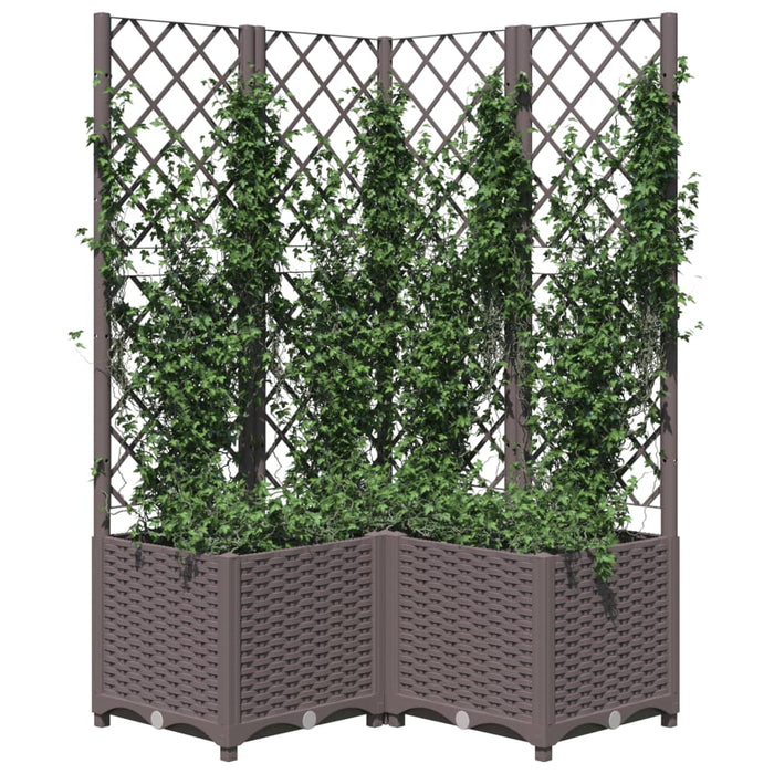 Jardinieră de grădină cu spalier maro, 80x80x136 cm, PP - WALTI WALTI