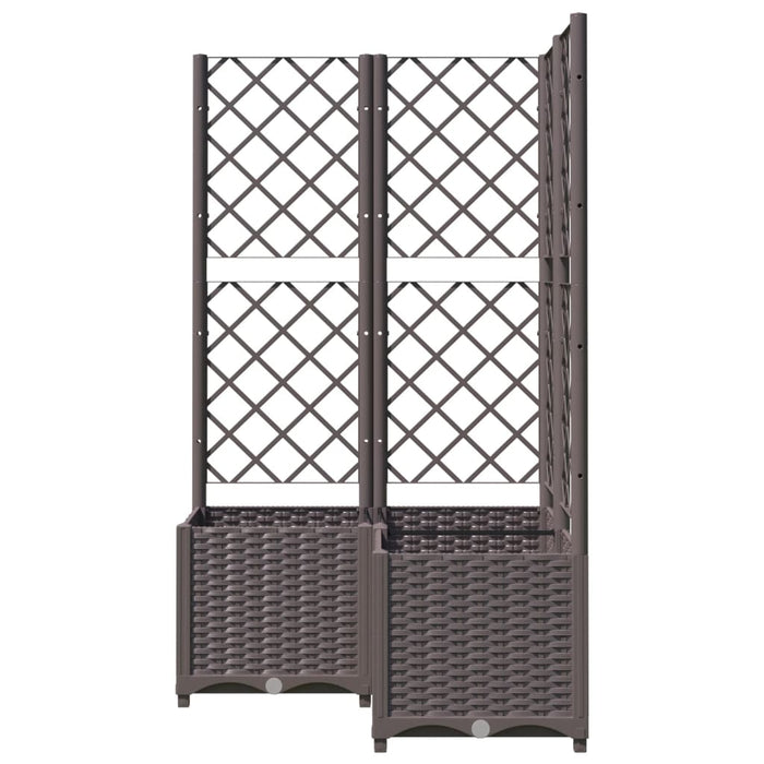 Jardinieră de grădină cu spalier maro, 80x80x136 cm, PP - WALTI WALTI