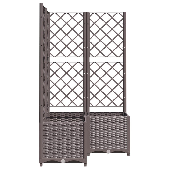 Jardinieră de grădină cu spalier maro, 80x80x136 cm, PP - WALTI WALTI