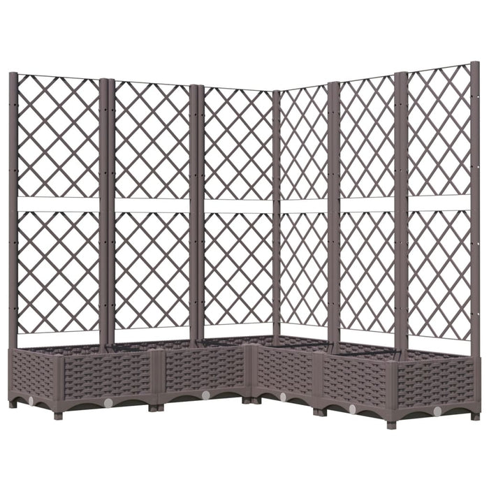 Jardinieră de grădină cu spalier, maro, 120x120x121,5 cm, PP WALTI