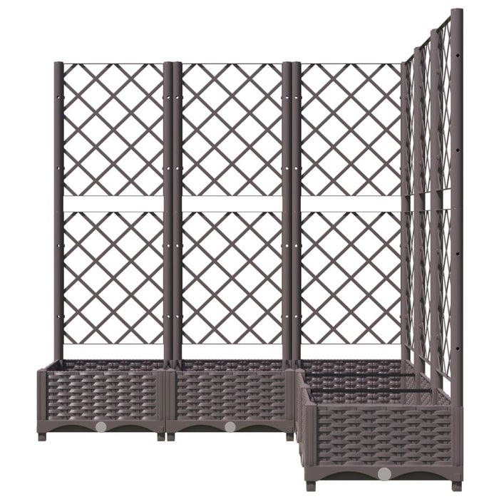 Jardinieră de grădină cu spalier, maro, 120x120x121,5 cm, PP WALTI