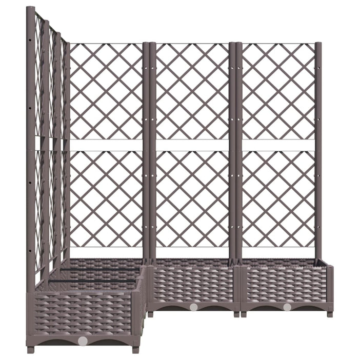 Jardinieră de grădină cu spalier, maro, 120x120x121,5 cm, PP WALTI