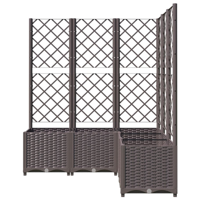 Jardinieră de grădină cu spalier, maro, 120x120x136 cm, PP WALTI