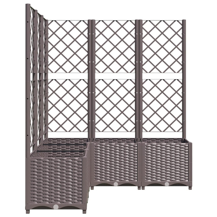 Jardinieră de grădină cu spalier, maro, 120x120x136 cm, PP WALTI