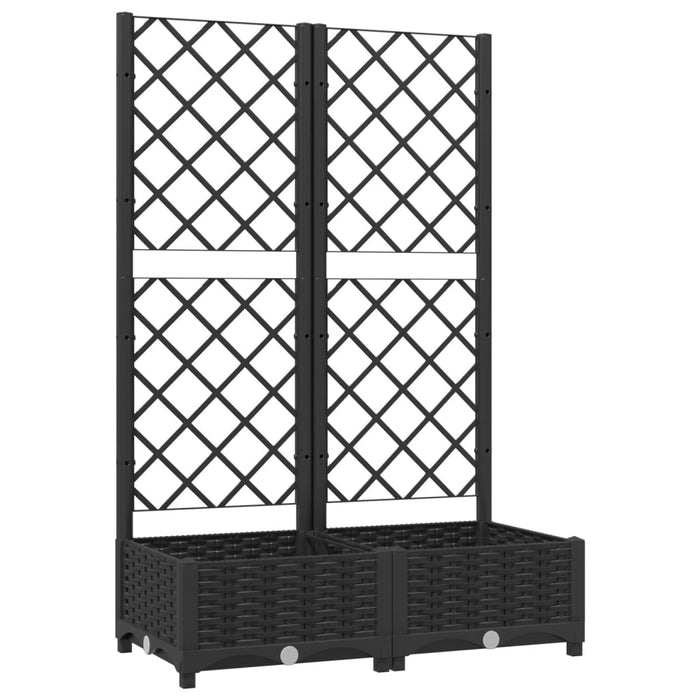 Jardinieră de grădină cu spalier, neagră, 80x40x121,5 cm, PP WALTI