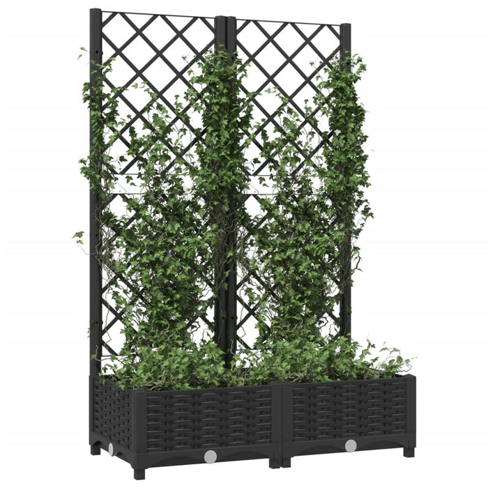Jardinieră de grădină cu spalier, neagră, 80x40x121,5 cm, PP WALTI