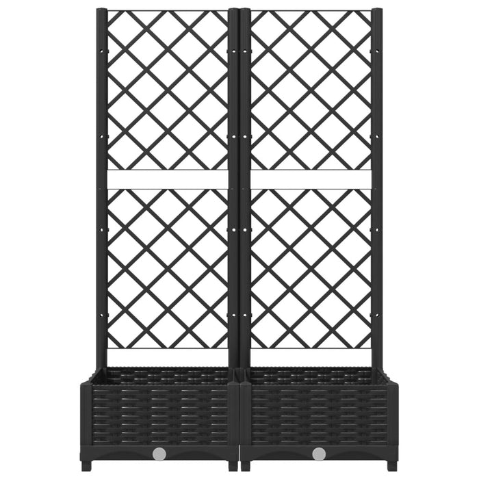 Jardinieră de grădină cu spalier, neagră, 80x40x121,5 cm, PP WALTI