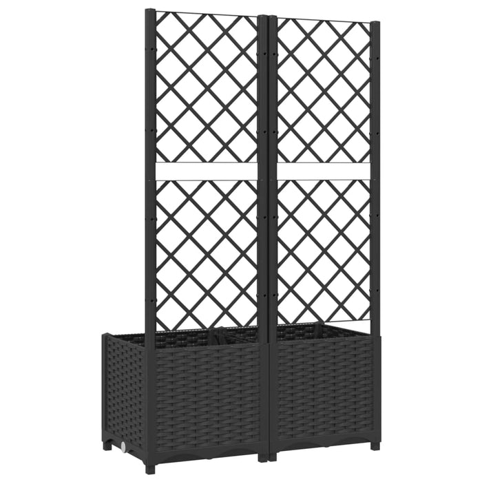 Jardinieră de grădină cu spalier, neagră, 80x40x136 cm, PP WALTI