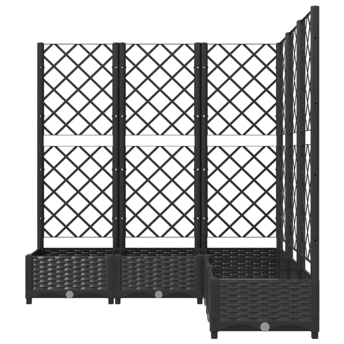 Jardinieră de grădină cu spalier, negru, 120x120x121,5 cm, PP WALTI