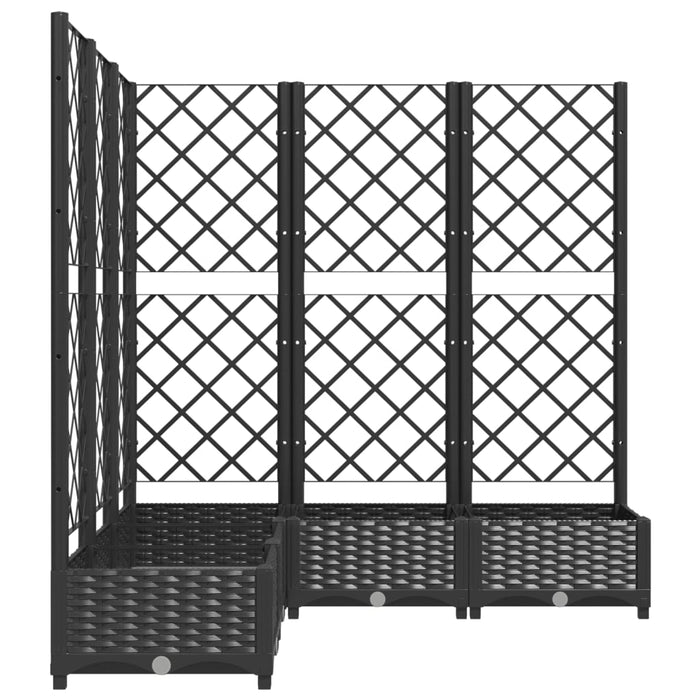 Jardinieră de grădină cu spalier, negru, 120x120x121,5 cm, PP WALTI