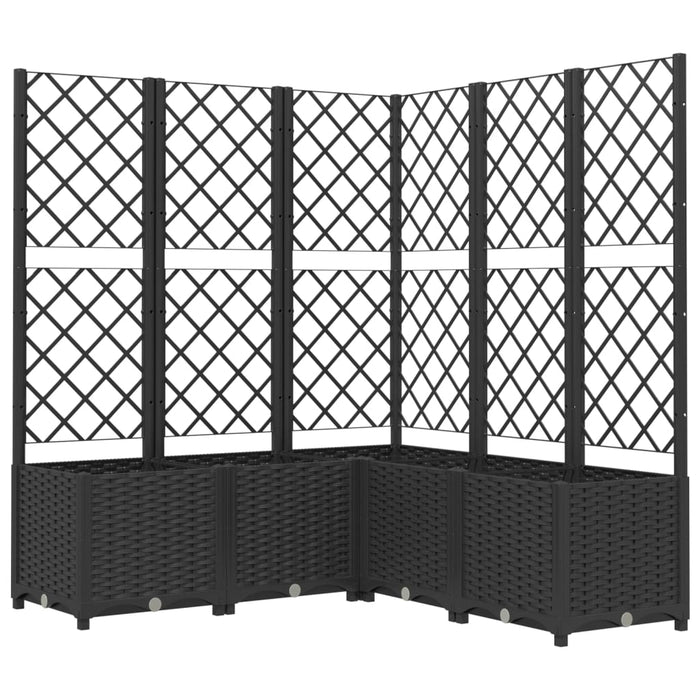 Jardinieră de grădină cu spalier, maro, 120x120x136 cm, PP WALTI