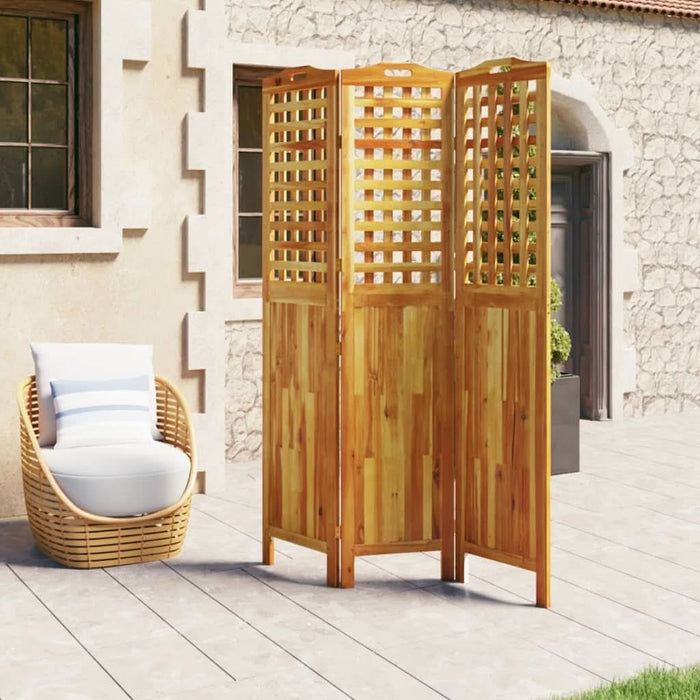 Paravan de cameră 3 panouri 121,5x2x180 cm lemn masiv de acacia - WALTI WALTI