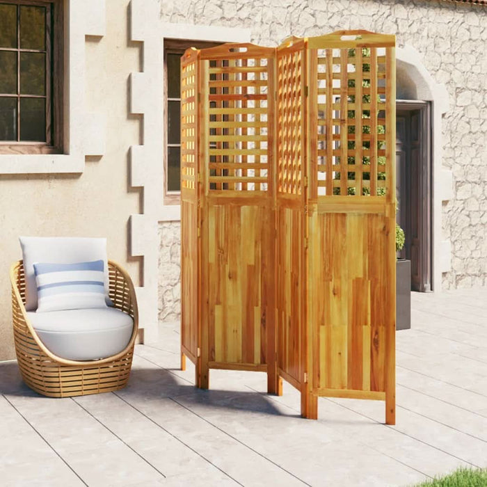 Paravan de cameră 4 panouri 162x2x180 cm lemn masiv de acacia - WALTI WALTI