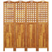 Paravan de cameră 4 panouri 162x2x180 cm lemn masiv de acacia - WALTI WALTI
