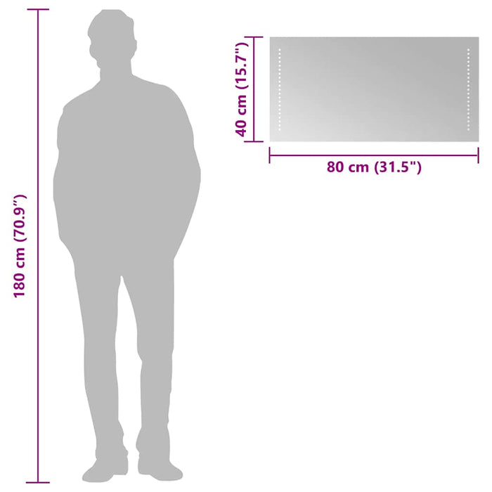 Oglindă de baie cu LED, 80x40 cm - WALTI WALTI