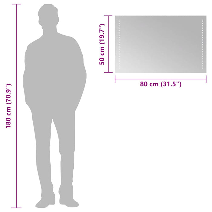 Oglindă de baie cu LED, 80x50 cm - WALTI WALTI
